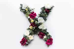 Free photo flower letter x floral monogram