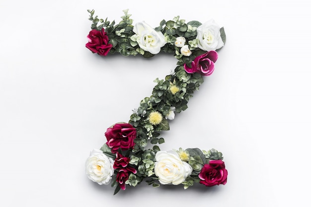 Free Photo flower letter z floral monogram