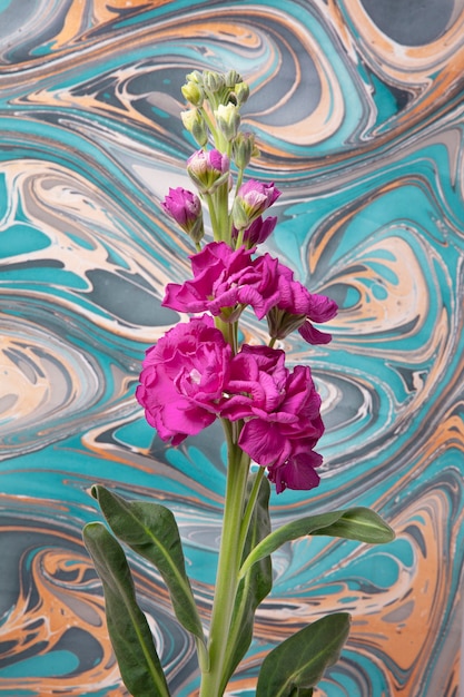 Flower with psychedelic painting