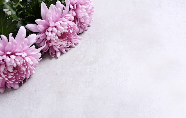 Flowers bouquet on grey background