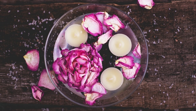 Flowers and candles