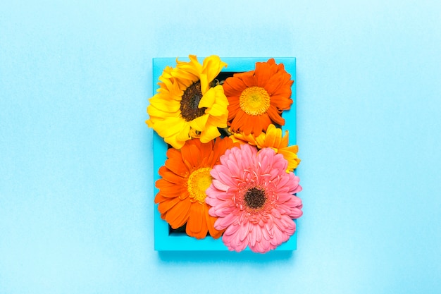 Free photo flowers in a frame