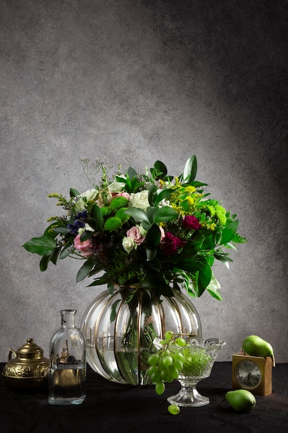 Free photo flowers vase in baroque like photography