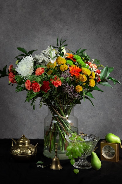 Free photo flowers vase in baroque like photography