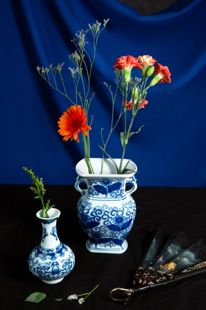 Flowers vase in baroque like photography