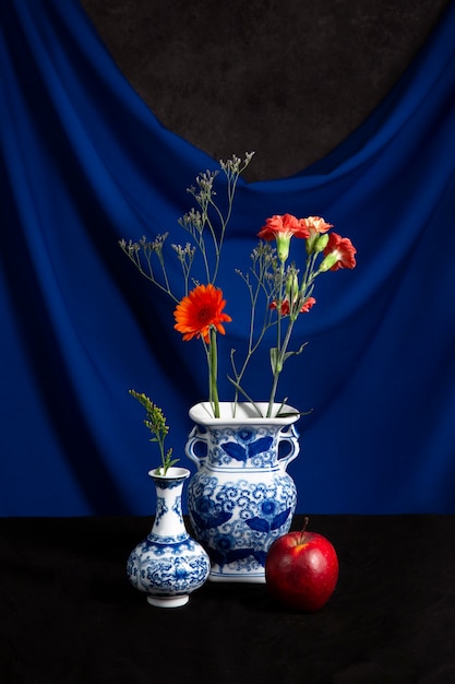 Flowers vase in baroque like photography