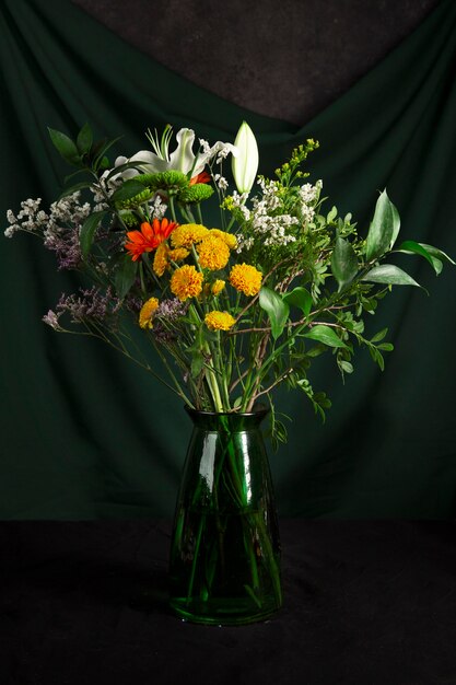 Flowers vase in baroque like photography