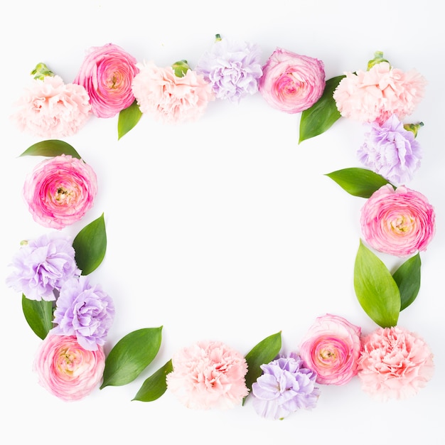 Flowery pastel square frame