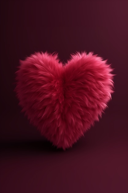 Fluffy heart in studio