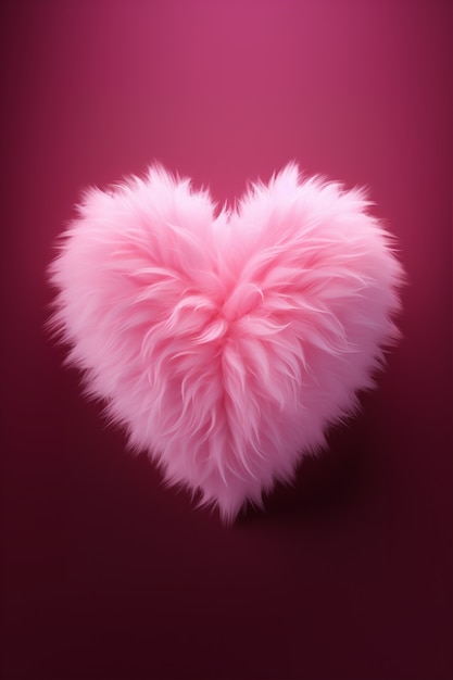 Free photo fluffy heart in studio