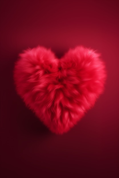 Fluffy heart in studio