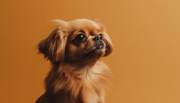 Fluffy purebred Pomeranian puppy playful and pampered generated by AI