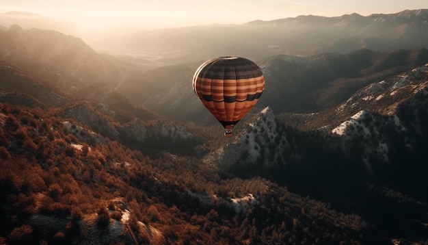 Free Photo flying high over mountain ranges an adventure generated by ai