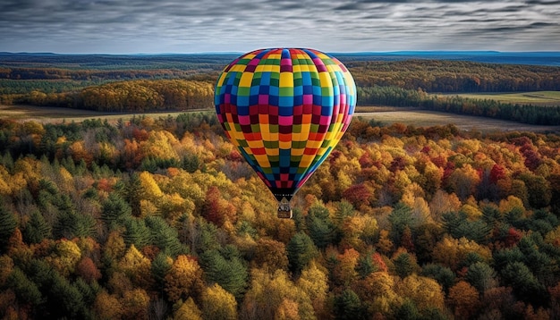 Free Photo flying high in vibrant hot air balloon generated by ai