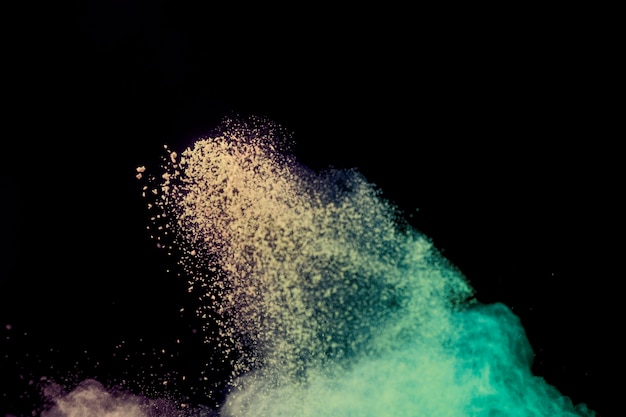 Free photo flying powder particles in air