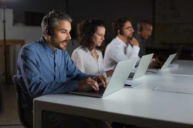 Focused call center operators during working process