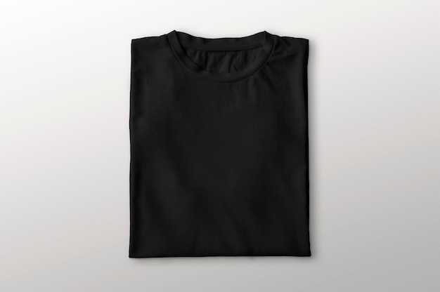 Free photo folded black t-shirt