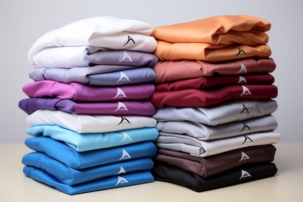 Free photo folded tshirts background