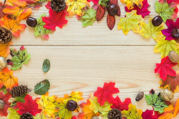 Free Photo foliage and snags on wood board 