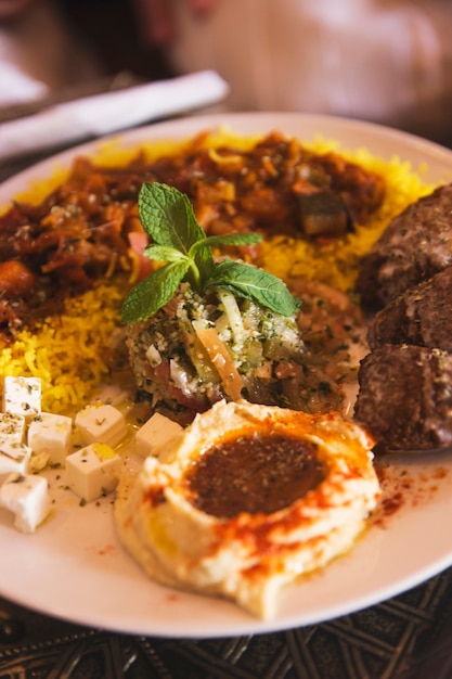 Food in arab restaurant