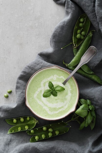 Food. Delicious soup made out of peas