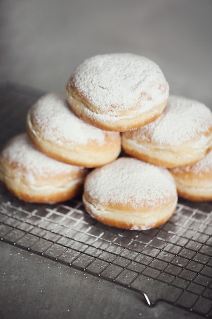 Food. Freshly baked doughnuts on the table