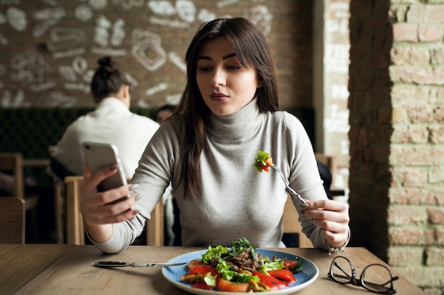 Free Photo food woman lunch people eating