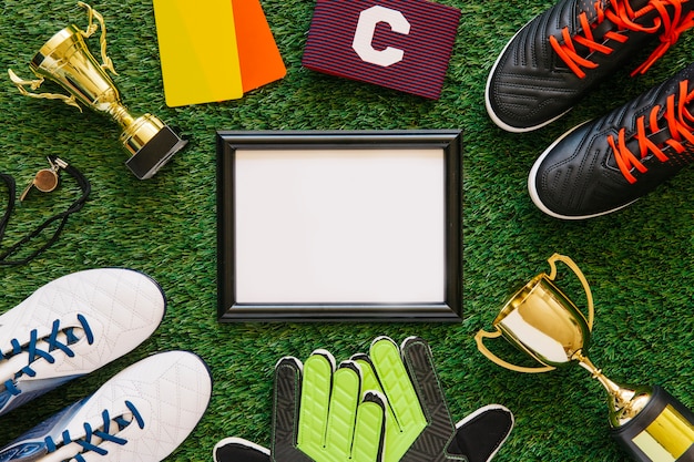 Free photo football background with frame