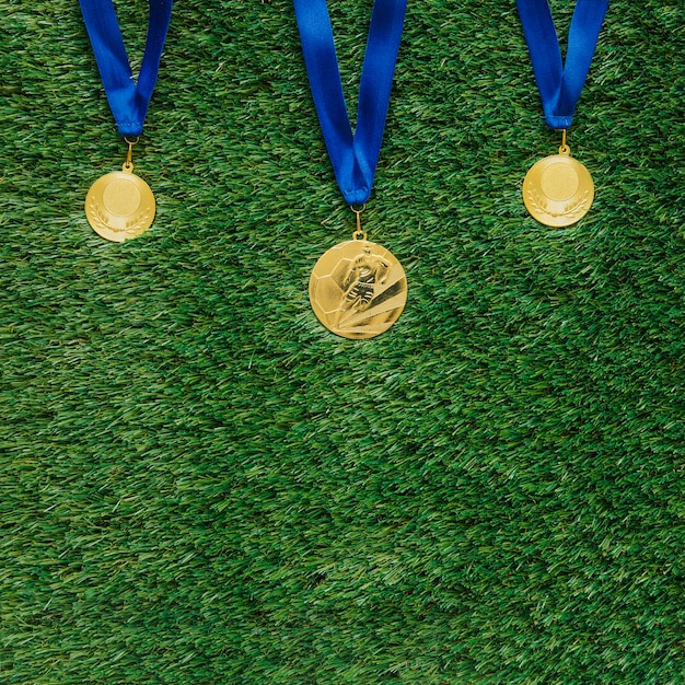 Free photo football background with medals