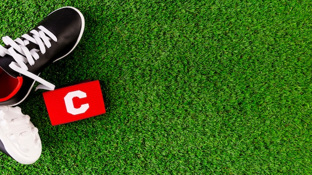 Free Photo football composition with copyspace and shoes