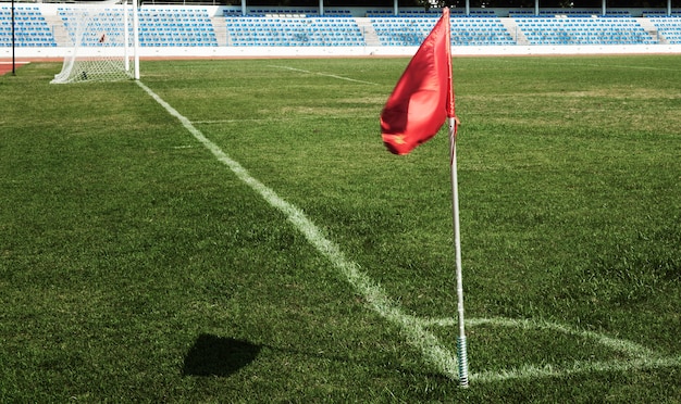 Football field from a corner view