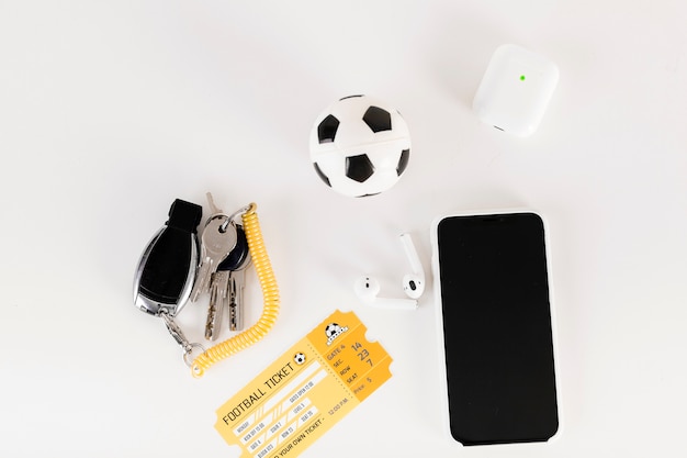 Free photo football still life composition