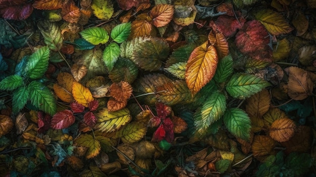 Free Photo forest leaves mix ai generated image