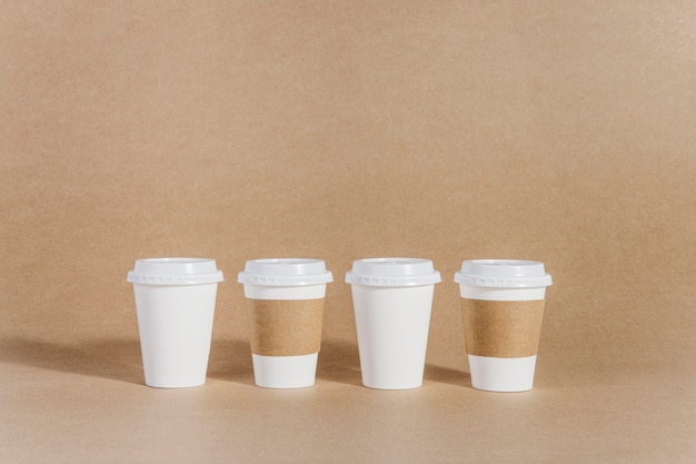 Four coffee cups