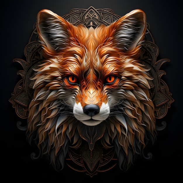 Free photo fox head illustration