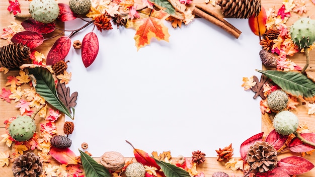 Free Photo frame of autumn elements