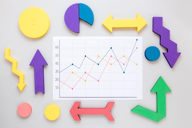 Free Photo frame of economy charts