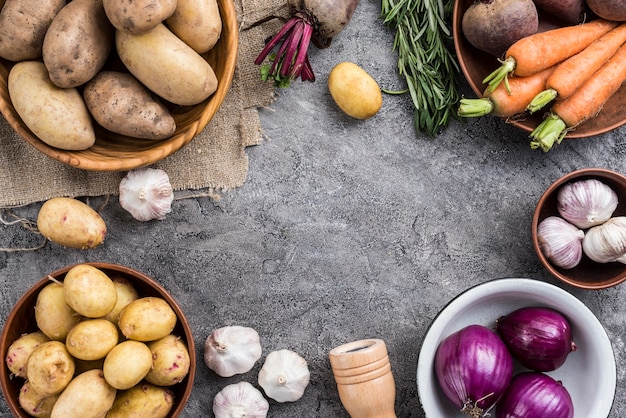 Frame of natural vegetables