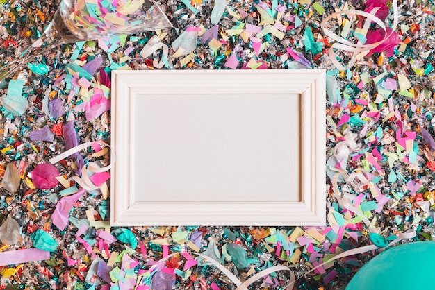 Free photo frame with colorful confetti