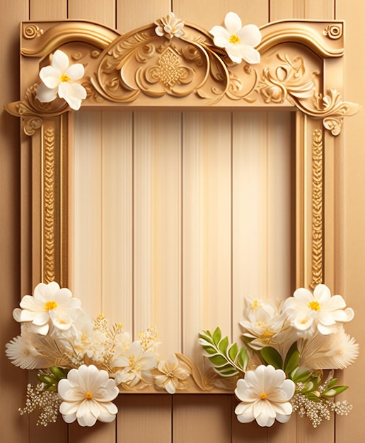 Free Photo a frame with flowers on it