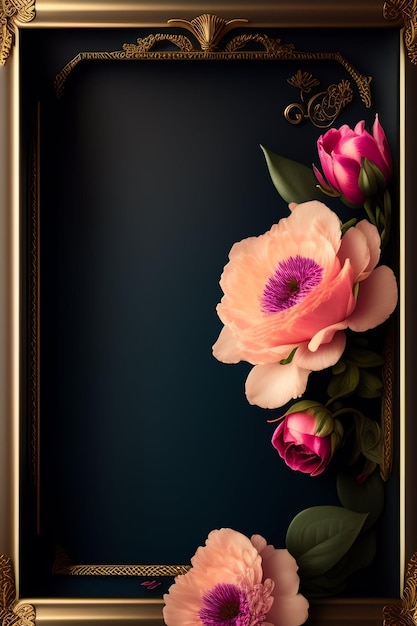 A frame with flowers and the words'love is on it '