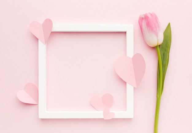 Frame with tulip petals