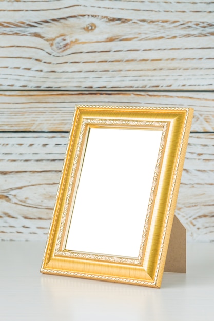 Free photo frame on wood table