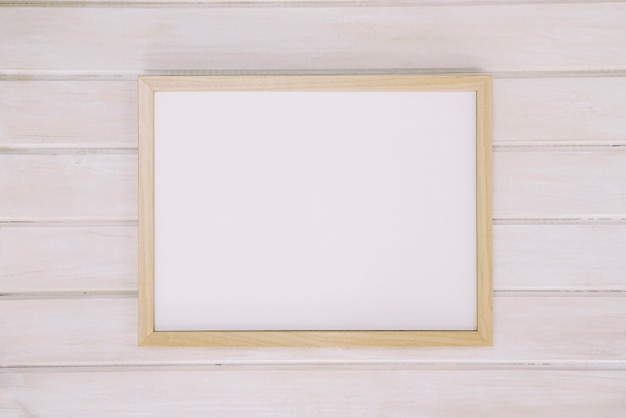 Frame on wooden surface