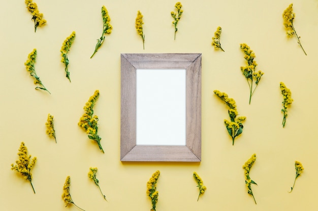 Free photo frame in yellow flowers