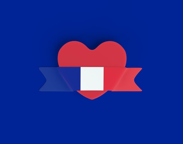 Free photo france flag heart banner