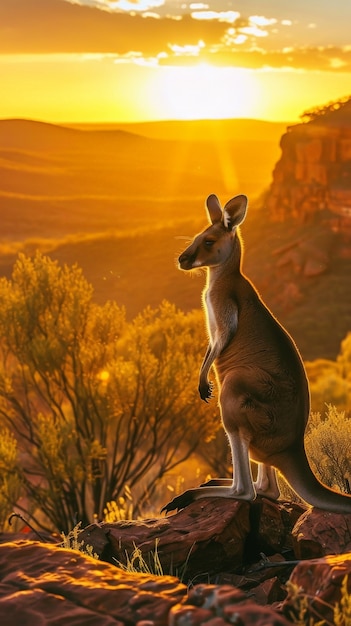 Free Photo free kangaroo in the wild