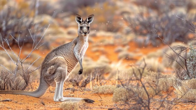 Free kangaroo in the wild