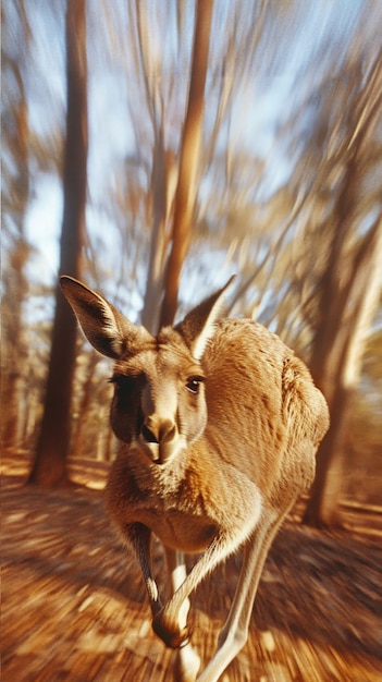 Free kangaroo in the wild