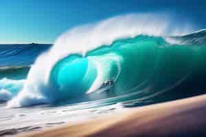 Free photo free photo background summer travel beach waves surfing blue sky